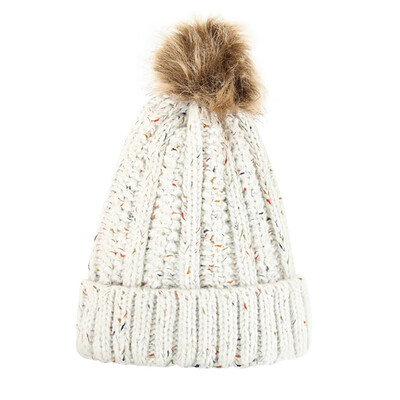 

Gobestart New Women Men Winter Knitted Hat Metal Circle Hemming Hat Wool Cap