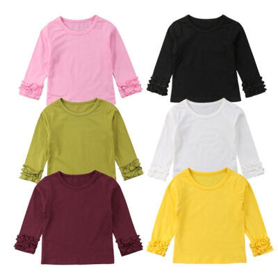 

Toddler Kids Baby Girls Casual Cotton Long Sleeve Blouse T Shirt Tops Clothes