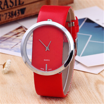 

Wish hot new transparent hollow watch female personality quartz belt female performance goods