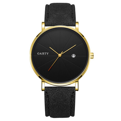 

〖Follure〗Fashion Simple Simple Casual Calendar Business Leather With Strap Mens Watch