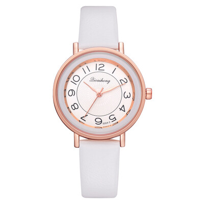 

Simple business womens digital watch high quality PU leather alloy quartz watch