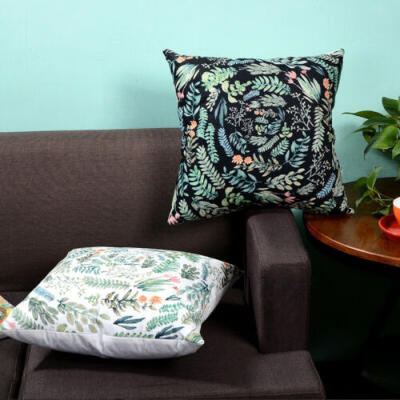 

18" Tropical Plant Linen Pillow Case Home Sofa Leaf Pattern Cushion Cover