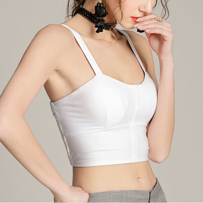 

Nomeni Women Summer Solid Crop Tops Cami Vest Button Sling Shirt Tank Fashion Blouse