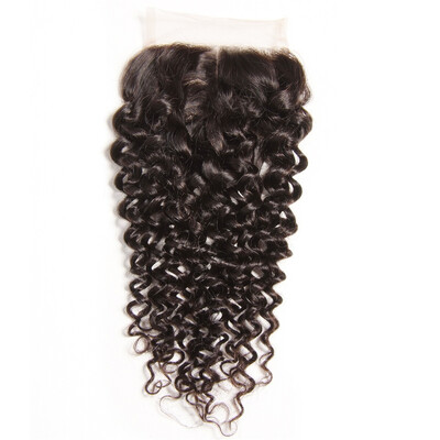 

UNice Hair Peruvian Curly Virgin Human Hair 4x4 Closure Middle part