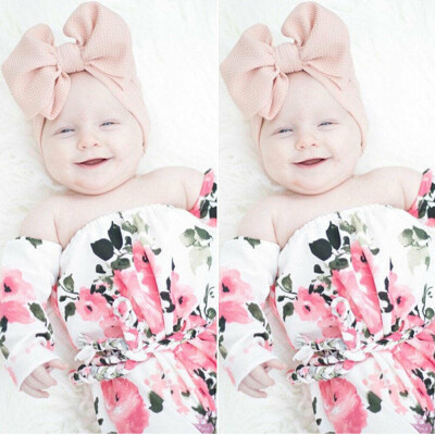 

Infant Baby Girl Floral Long Sleeve Romper Jumpsuit Belt Autumn Clothes 2PCS