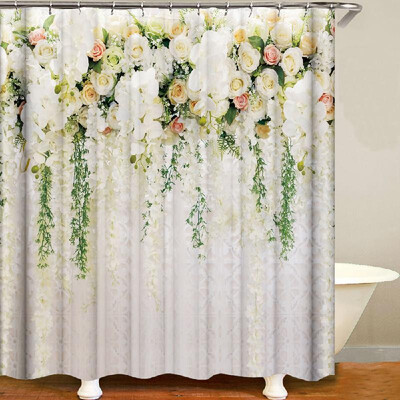 

Shower Curtain Flowers Trees Print Blackout Curtains Waterproof Mildew-proof Bathroom Curtain 71"x71