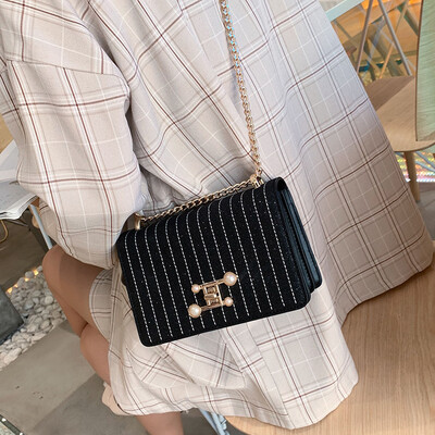 

Net red packet 2019 popular female bag new texture chain bag summer small fresh messenger bag ins shoulder bag