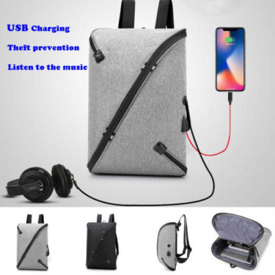 

Business Men Anti-Theft Travel Backpack USB Port Shoulder Laptop School Bag