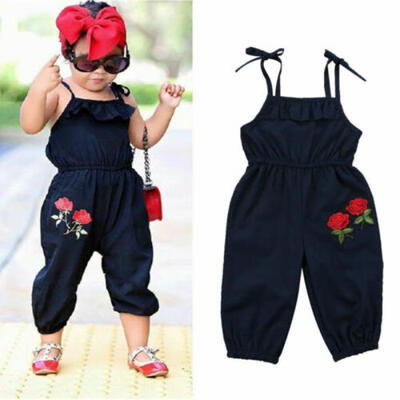

Kid Girl Strap Sleeveless Romper Jumpsuit Playsuit Outfits Trousers Clothes 1-6Y