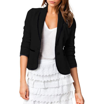 

Women OL Office Blazer Long Sleeve Casual Suit Jacket Slim Fit Pockets Coat