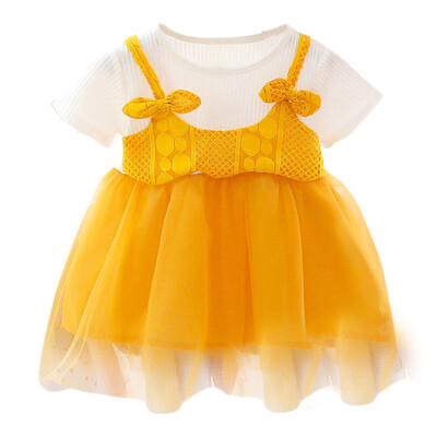 

Newborn Baby Girl Dress Girl Birthday Wedding Party BowTutu Dress Summer Mesh Sleeveless Princess Dresses