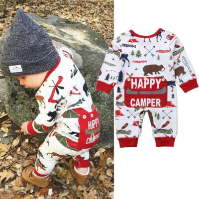 

US Newborn Infant Baby Boy Girl Xmas Deer Romper Jumpsuit Casual Outfit Clothes