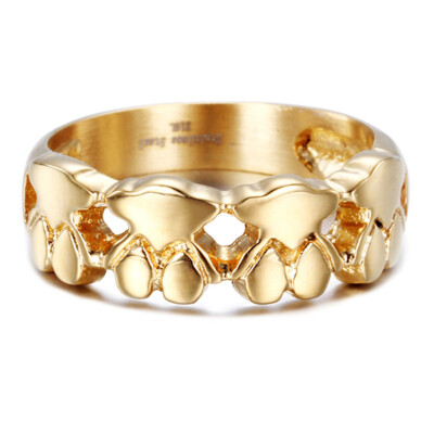 

Cute Gold Bear Finger Ring 18K Gold Plated Stainless Steel Ring for Women