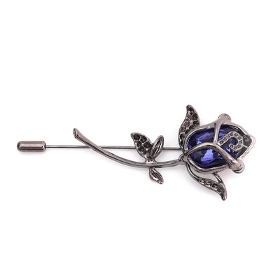

1PC Rose Flower Brooch Pin Rhinestone Alloy Gold Brooches Birthday Gift Garment Accessories Men Women Brooches For Wedding