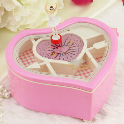 

Gobestart Cute Heart Shape Music Box Christmas Birthday Holiday Gift Best Gift Table Decor