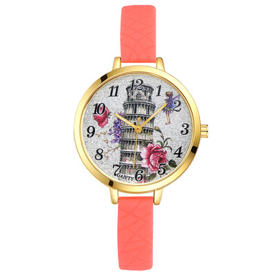 

Silicone Watch Pisa Leaning Watch Dial Quartz Watch GAIETY Brand Fashion Watch