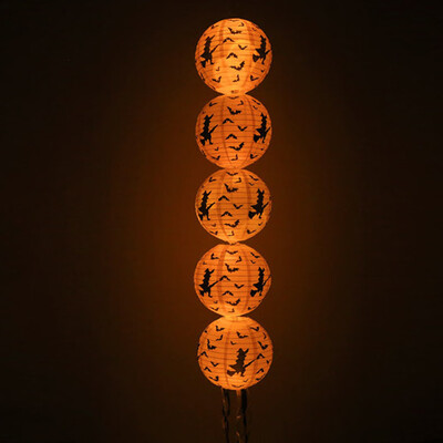 

Toponeto New Halloween Paper Pumpkin Hanging Lantern DIY Holiday Party Decor Scary A