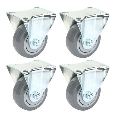 

Greensen 4pcs 3-inch PVC Casters Wheels Metal Top Plate Fixed Swivel Casters for Trolleys