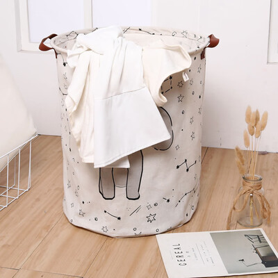 

Gobestart Cotton Linen Waterproof PE Coating Storage Basket Sundries Storage Box