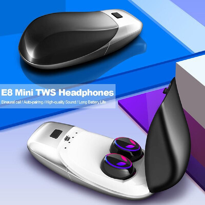 

E8 Mini TWS Headphones In-ear Headsets Wireless Bluetooth V50 Earphones IPX5 Waterproof with 450mAh Charging Box