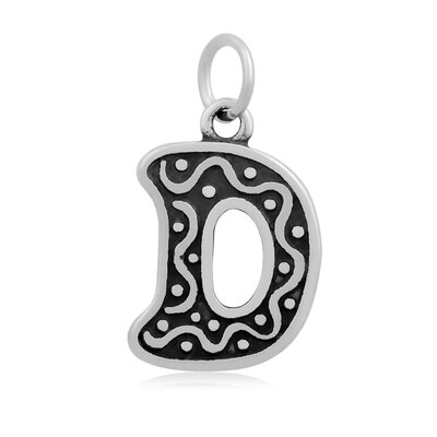

Letter 316 Stainless Steel Pendants Antique Silver 21x15x2mm Hole 5mm