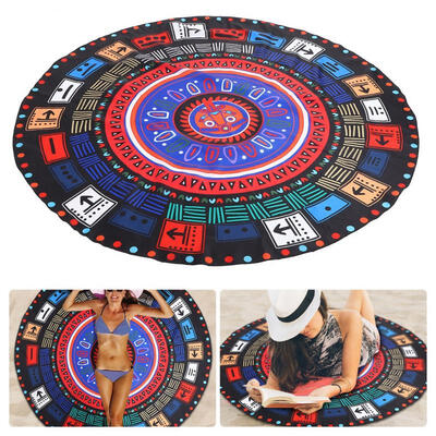 

Greensen Portable Summer Printed Round Beach Towel Tapestry Throw Blanket Shawl Carpet Mat