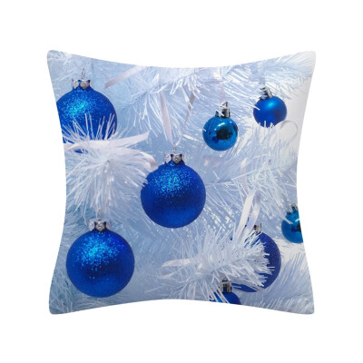 

Tailored Christmas Pillow Case Glitter Polyester Sofa Throw Cushion Cover Home Decor