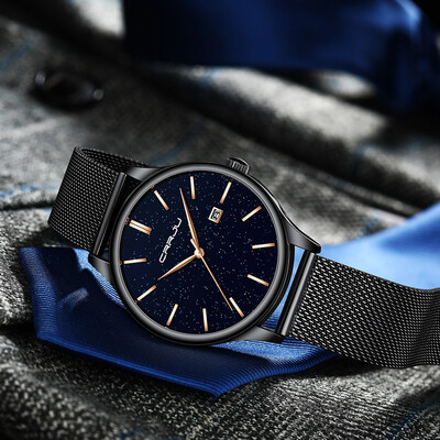 

Gobestart High Quality Starry Dial Business Fashion Without Digital Mesh Mens Watch