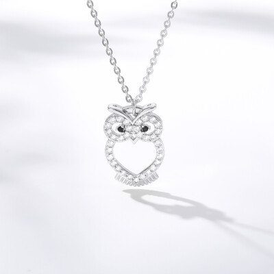 

Rhinestone Crystal CZ Zircon Heart Owl Necklace For Womens Lovely Clothing Accessories Long Sweater Chain Necklace Jewelry