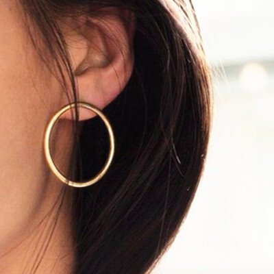 

2019 New Creative Concise Stud Earrings Gold Silver Geometry Personality Wild Simple Brincos Oorbellen Wholesale Price 24 Style