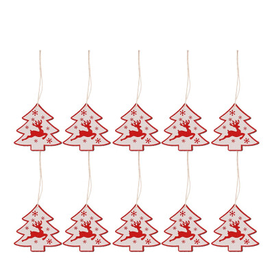 

〖Follure〗10 pieces of wooden pendants Christmas decorations home improvement gifts