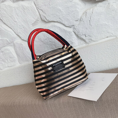 

Tailored Women Fashion Nylon Lunch Bag Lunch With Rice Bag Fabric Striped Mobile Bag