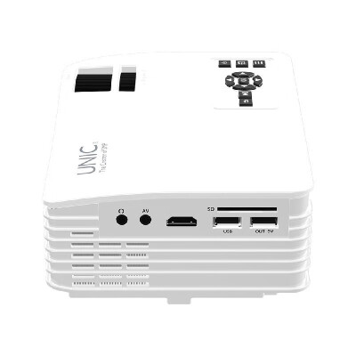 

UNIC UC36 Projector Full Color 1080P Throw 130-inch Screen Portable Multimedia LED Projector with HD AV USB Remote Controller Whit