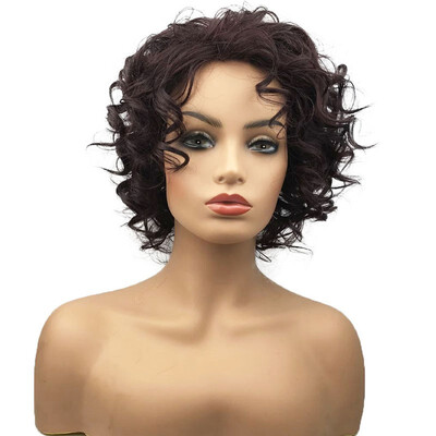 

StrongBeauty Short Dark Red Curly Wigs for Women Natural Looking