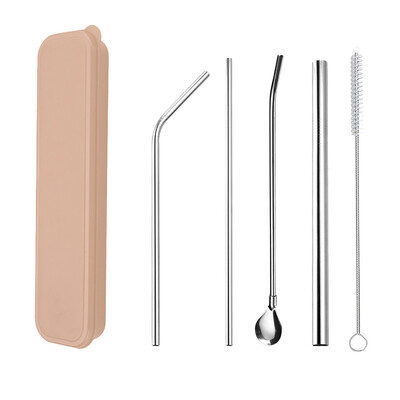 

Toponeto Long Stainless Steel Metal Drinking Straws With Cleaning Brushes Set Recycle