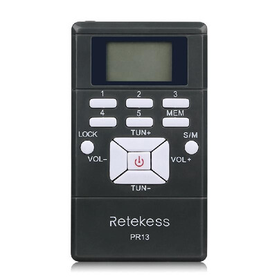 

Retekess PR13 FM Radio Receiver Stereo Radio Digital Signal Processing DSP LCD Display with In-ear Headphones Lanyard