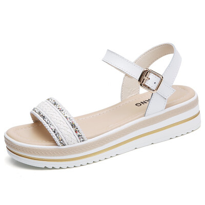 

New summer thick bottom increased feet small retro soft sister shoes students Japanese cold shoes sandals