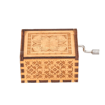 

Wood Music Box Mini Vintage Engraved Hand-Operated Musical Box Birthday Christmas Valentines Day Exquisite Gift