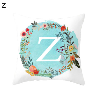 

Alphabet Wreath Pattern Pillow Case Cushion Cover Sofa Car Cafe Office Decor