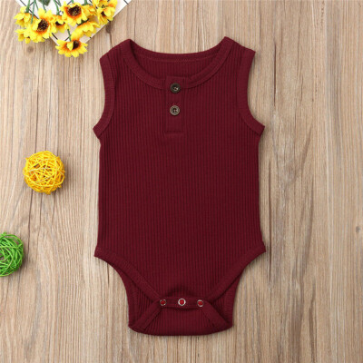 

Toddler Baby Kids Girls Boys Sleeveless Solid Romper Sunsuit Bodysuit Cothes