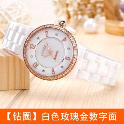 

Greens watch womens watch genuine quartz watch new style fashion white diamond waterproof womens watch