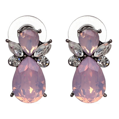 

Fashion Stud Earrings Trendy Zinc Alloy Geometric Rhinestone Green Pink Crystal Earring For Women Top Quality Q2401