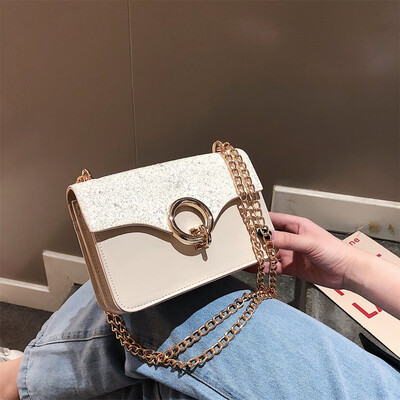 

Tailored Women Sequin Colorful Small Square Bag Wild Shoulder Chain Messenger Bag
