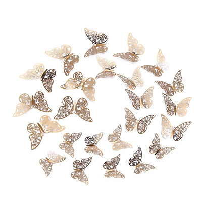 

12 golden butterfly home decoration butterfly adornment 3D Butterfly Wall Sticke