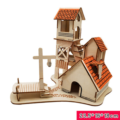 

Gotoamei 3D Wooden Puzzle DIY Building Model Dollhouse Style House Jigsaw Puzzle Kid Toys