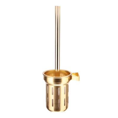 

Greensen Aluminum Wall Mounted Hollow Toilet Brush Home Bathroom Cleaning Brushes Holder Set Gold