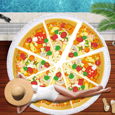 

Toponeto Large Round Beach Cloth Outdoor Picnic Blanket Polyester Printed Sand Beach Pad