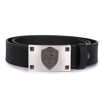 

VERSACE JEANS Versace luxury goods 18 autumn&winter new mens black leather embossed plate buckle belt belt D8YSBF08 70863 899 95