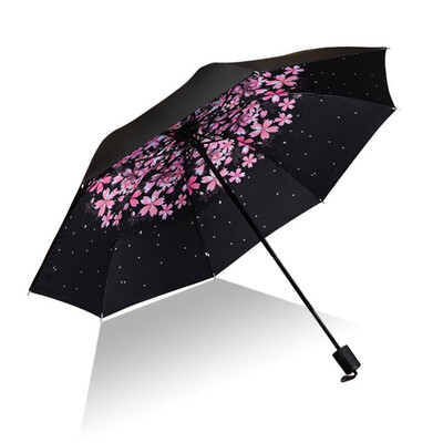 

Outdoor Creative Umbrella UV Plastic Umbrellas Three Fold Folding
