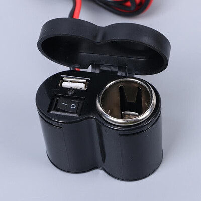 

12-24V Volts Car Accessories Motorcycle Scooter Handlebar Waterproof Lamp Switch USB Charger Clamp Phone Charger With Cigar Lighte